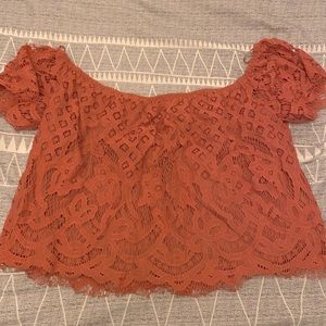 Express off the shoulder lace top